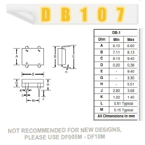 DB107 (1A; 1000V)